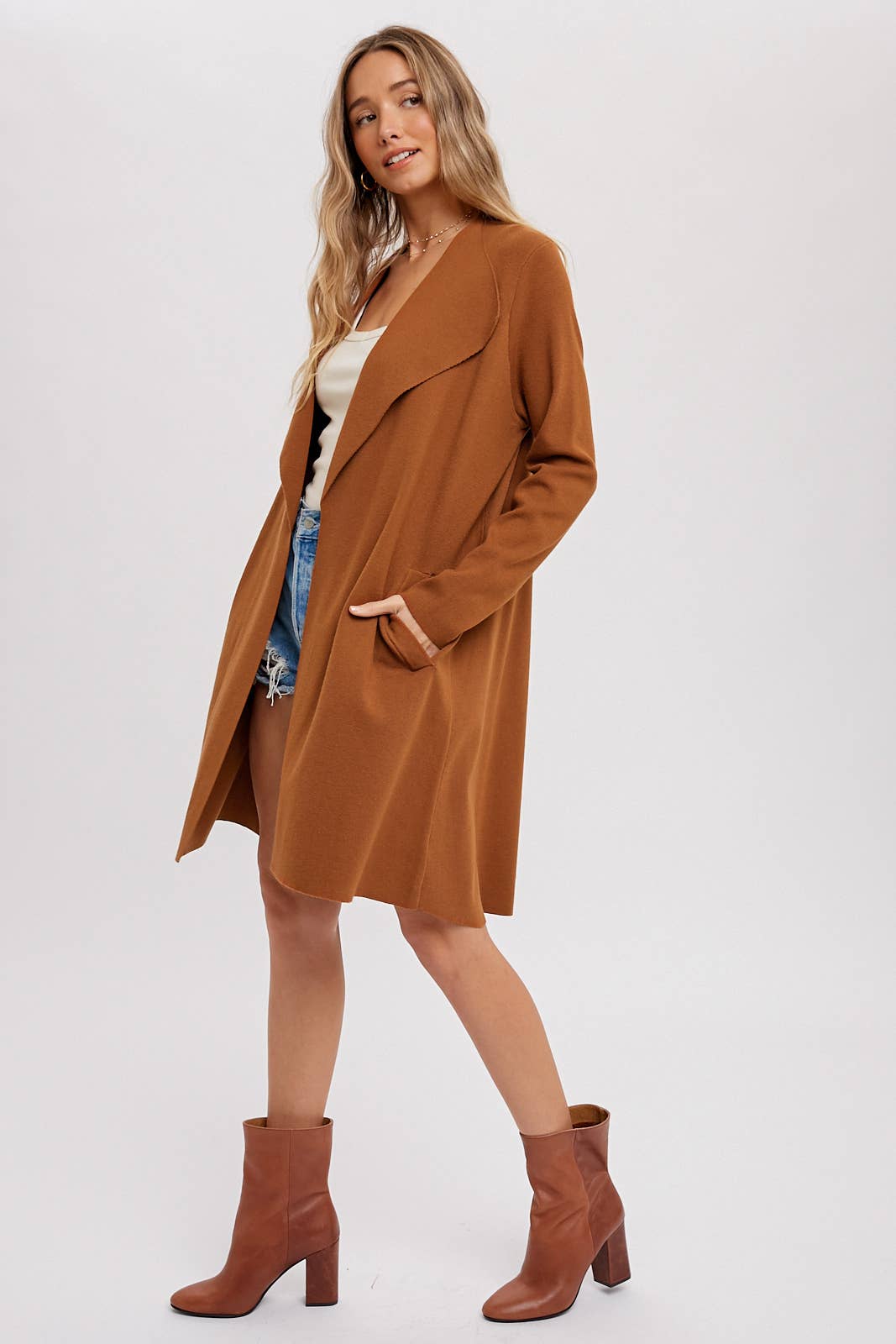 DRAPE COLLAR CARDIGAN