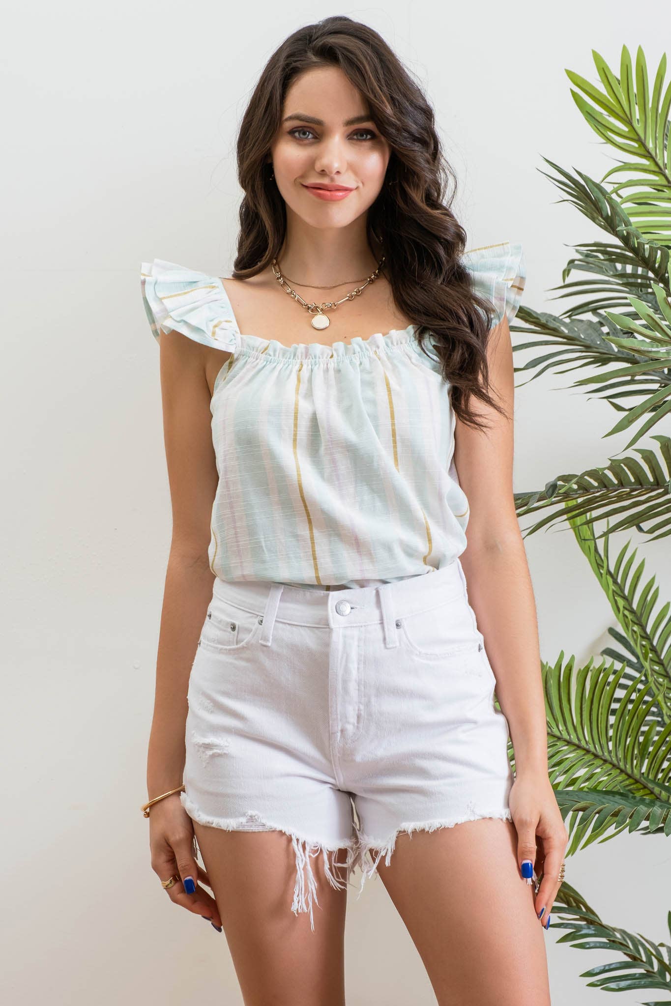 Peach STRIPED TOP
