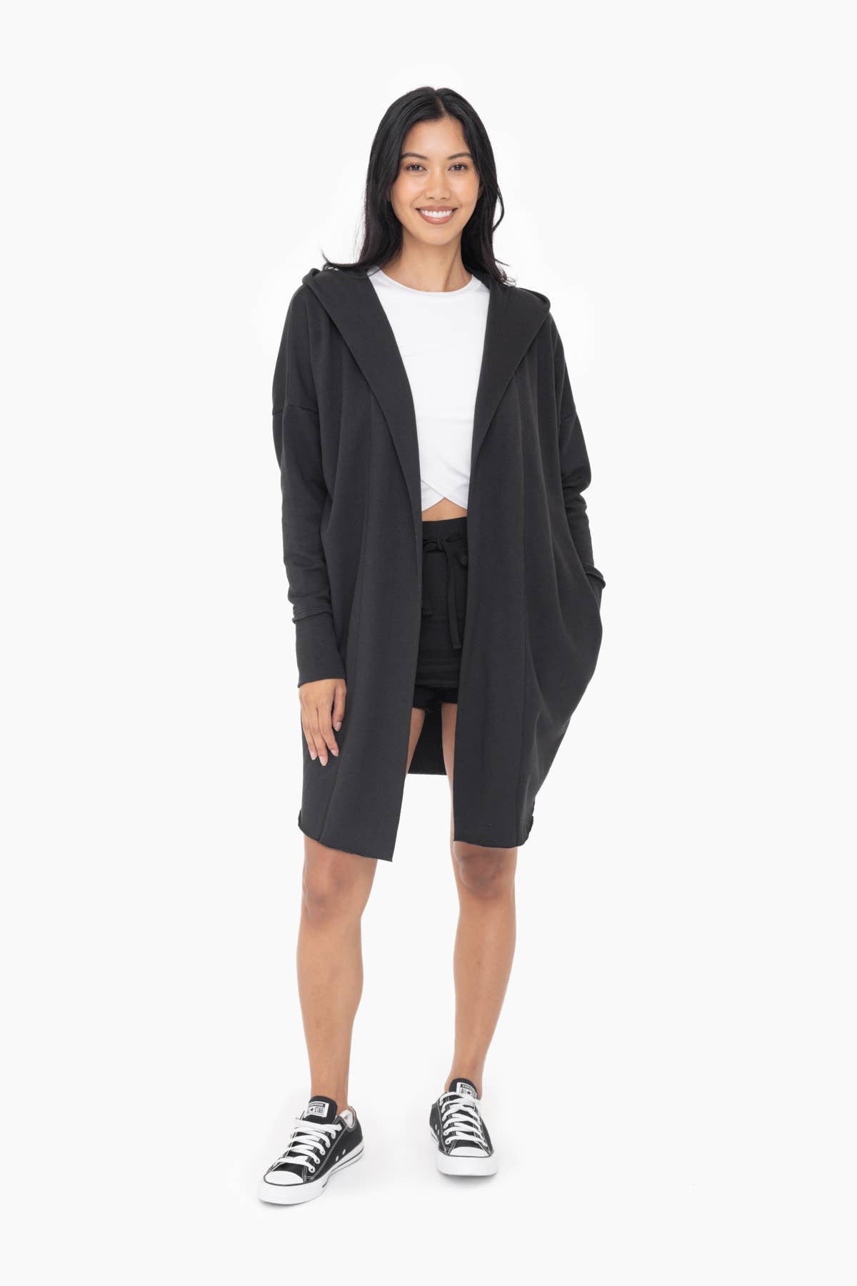 Black Hoodie Cardigan