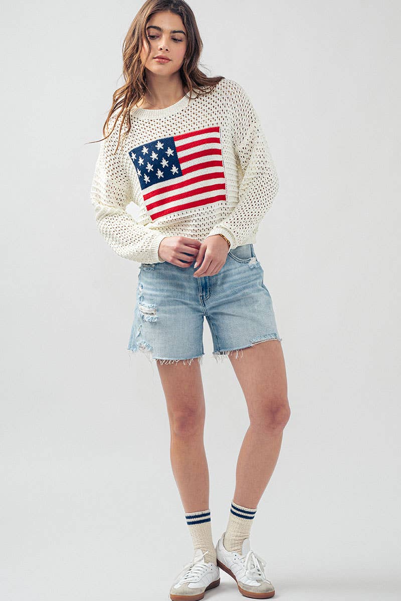 Flag Crochet Sweater