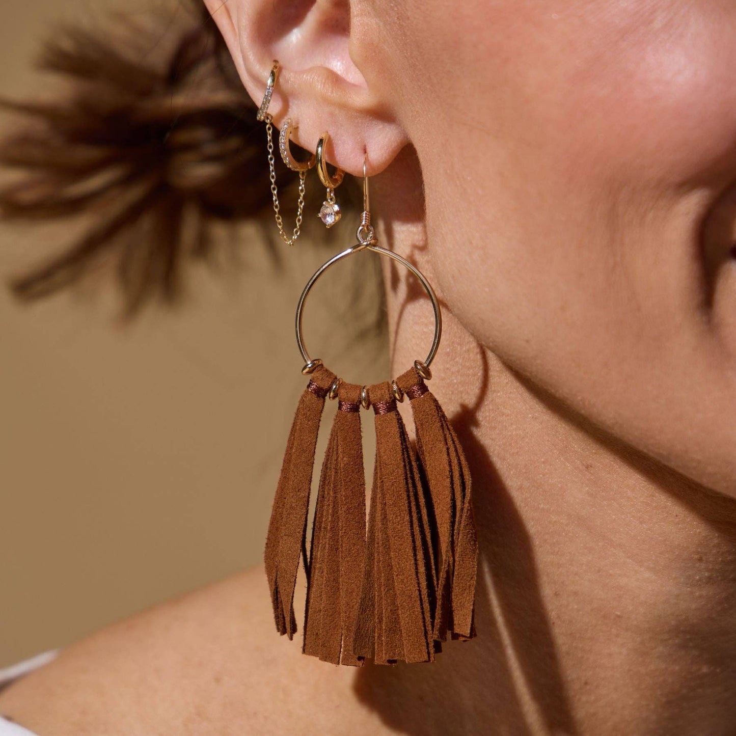 N&S Tassel Hoop Earrings