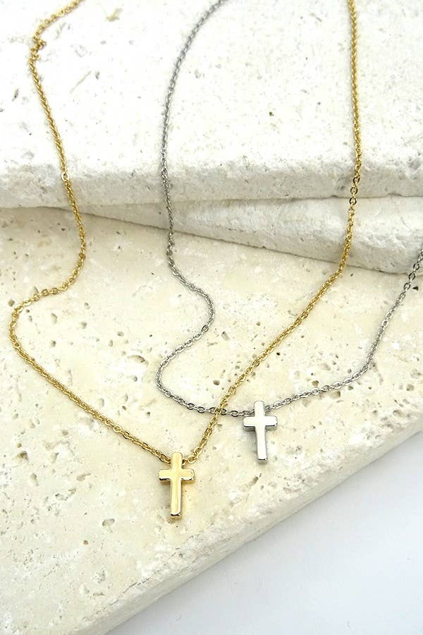 MINI CROSS NECKLACE Silver