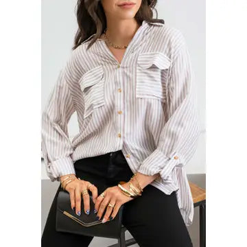 Mauve Striped Blouse