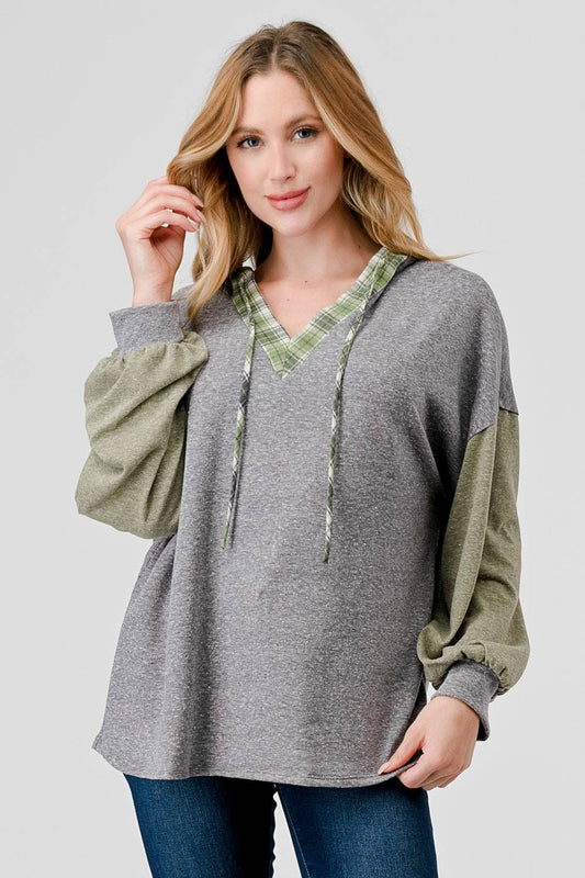 Terry & Flannel Hoodie