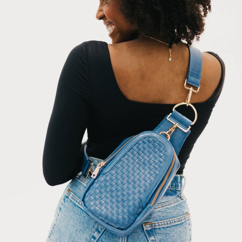 Waverly Woven Sling Bag - Blue