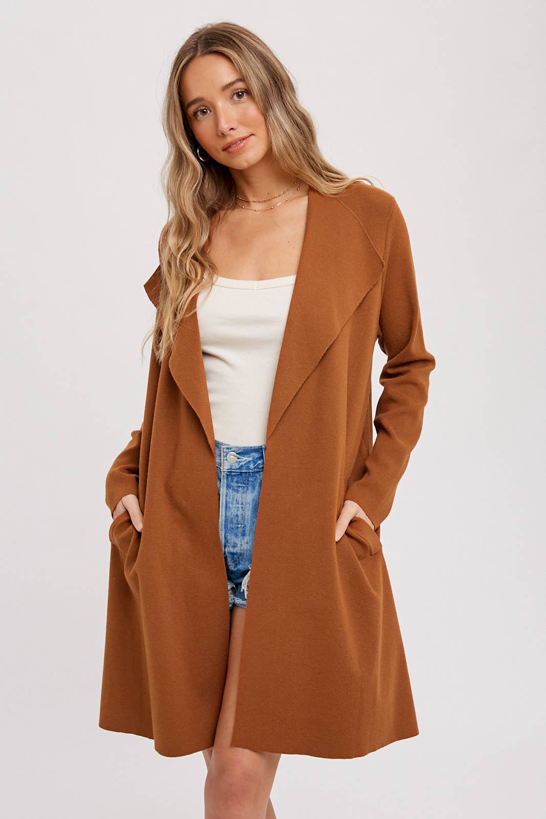 DRAPE COLLAR CARDIGAN