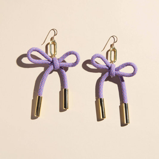 Lavender Simone Cord Earring: Silver