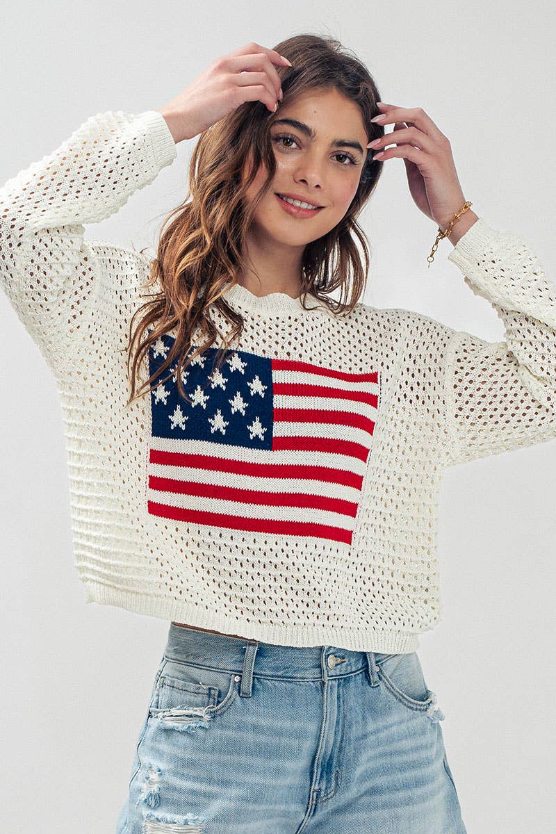Flag Crochet Sweater