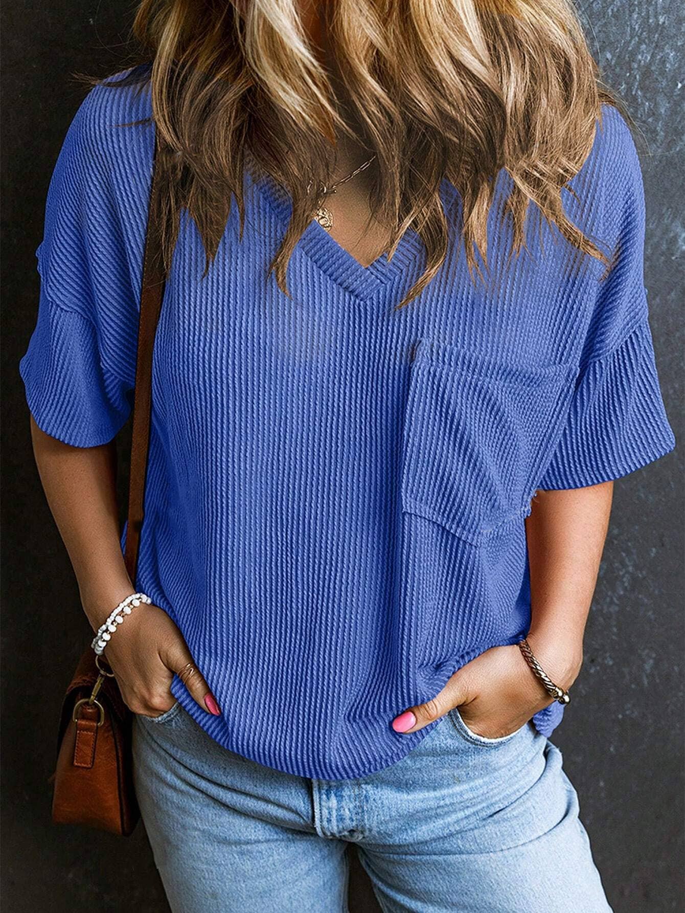 Corded V Neck Top