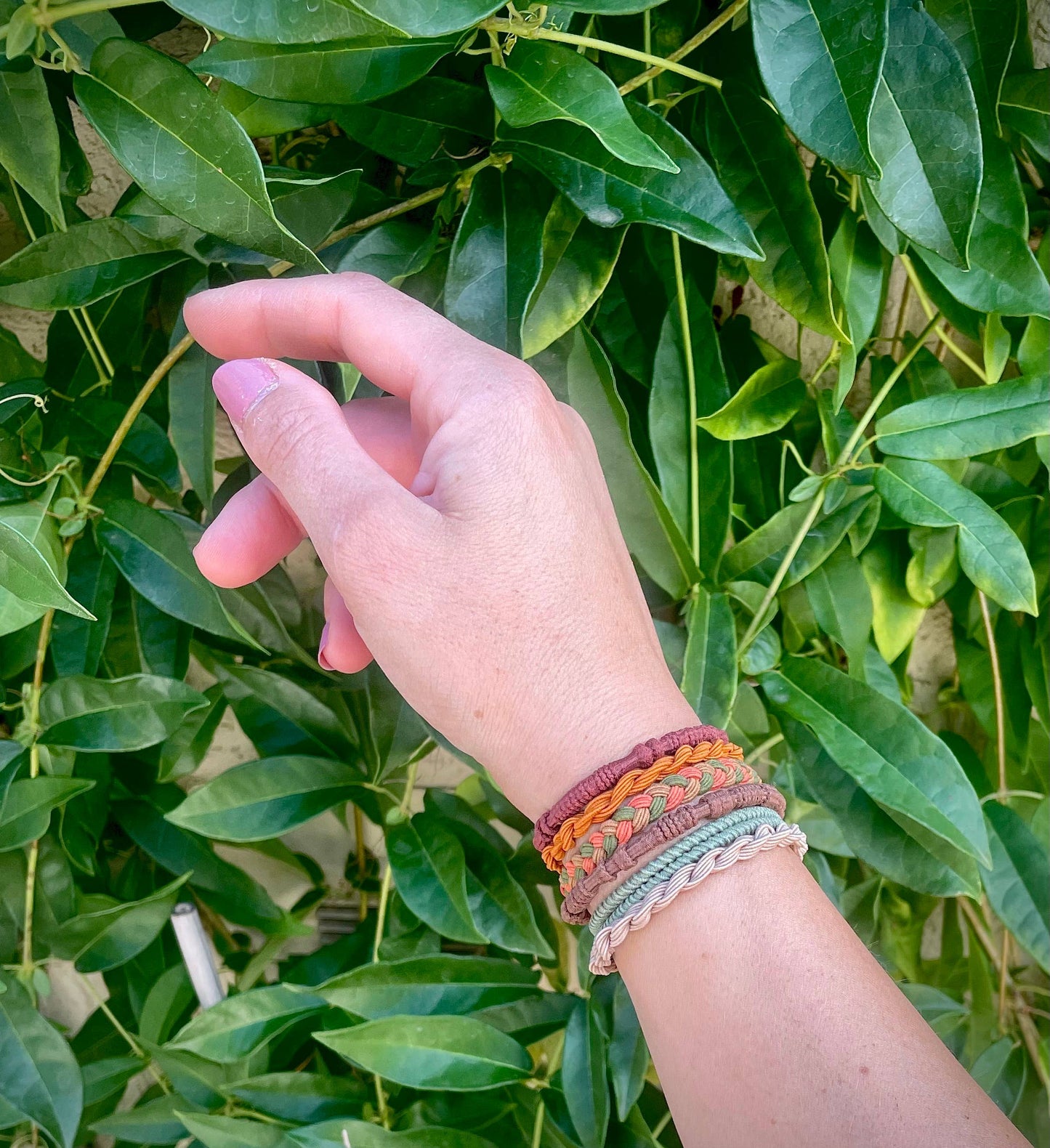 Basic Boho Hair Ties|Purple & Cream