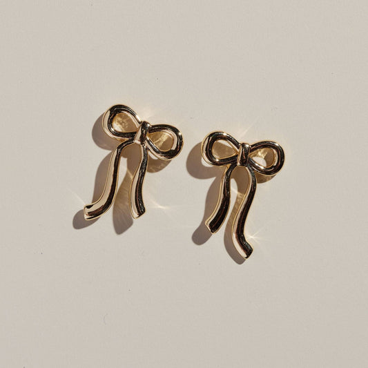 Gold Vintage Bow Studs