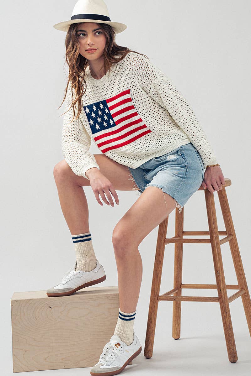 Flag Crochet Sweater
