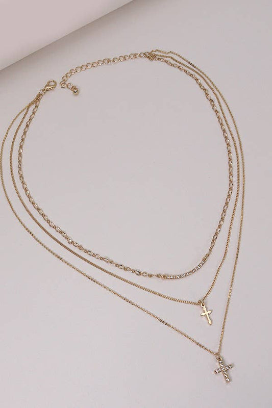 DOUBLE CROSS NECKLACE