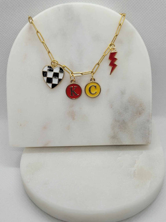 Chiefs enamel charm necklace