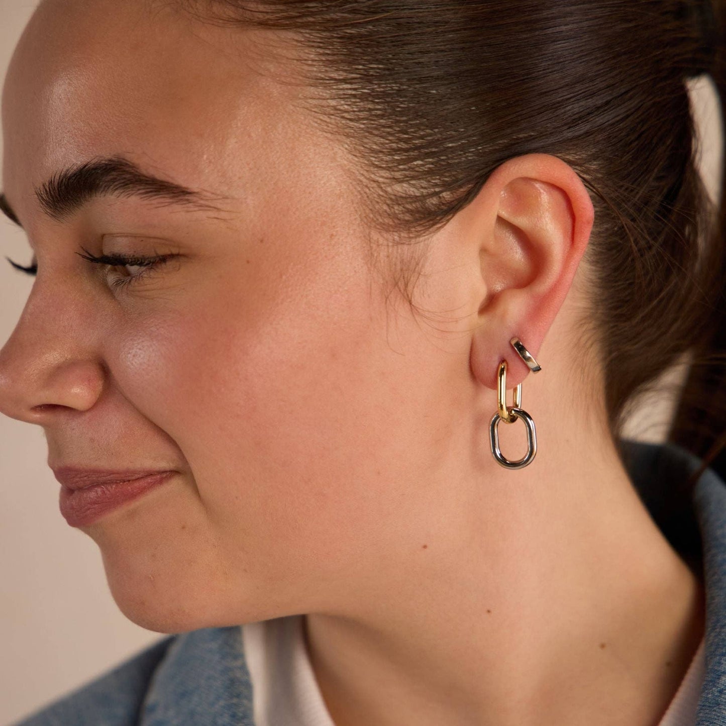 N&S Mixed Metal Chain Link Hoops