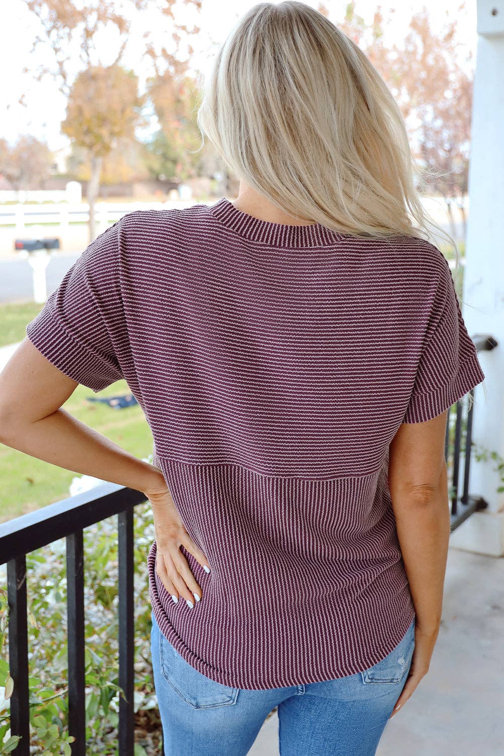 Ribbed Mock Neck Top