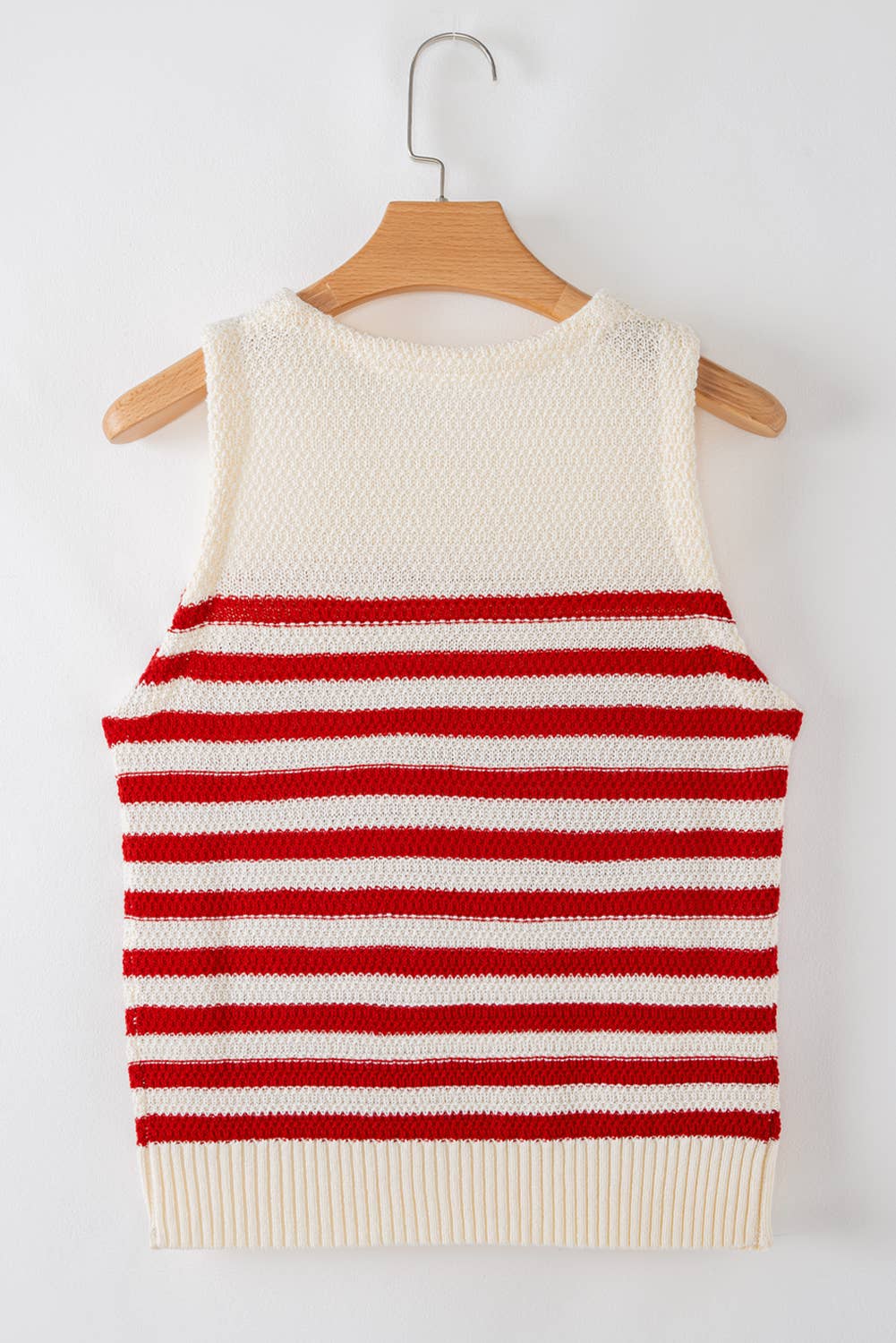 Red Stripe Sweater Tank