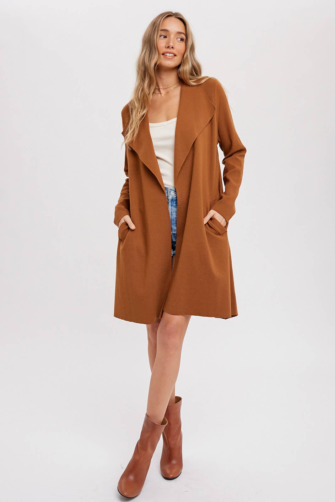 DRAPE COLLAR CARDIGAN