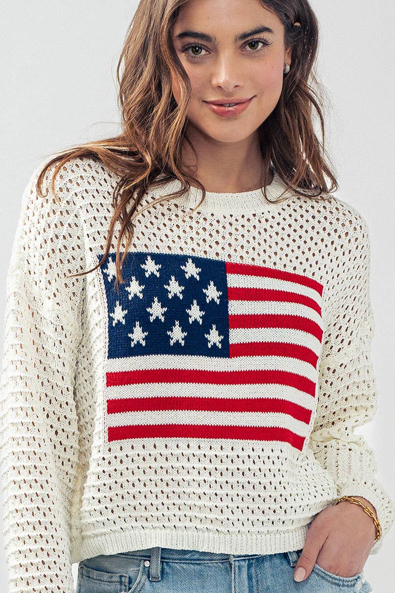 Flag Crochet Sweater