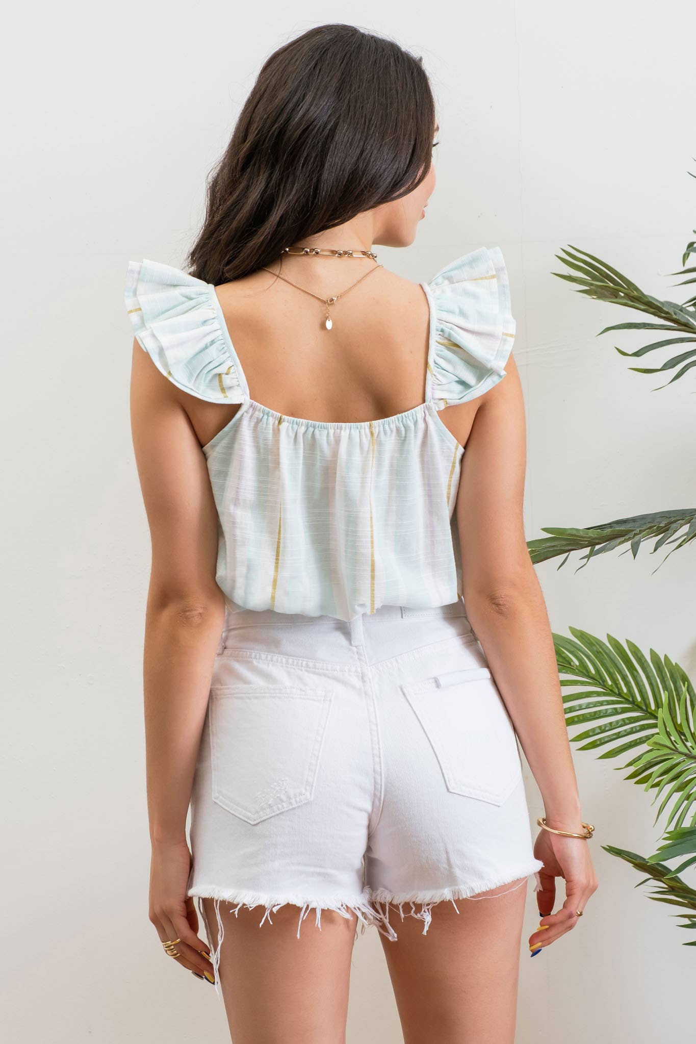 Peach STRIPED TOP