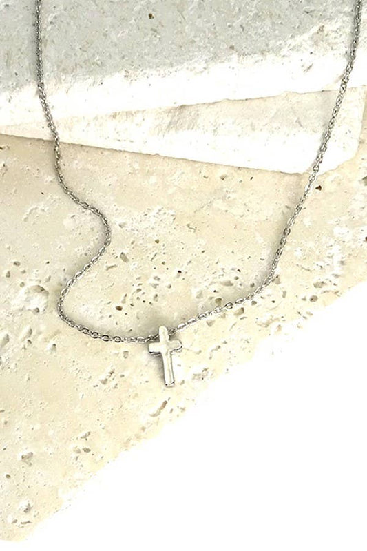 MINI CROSS NECKLACE Silver