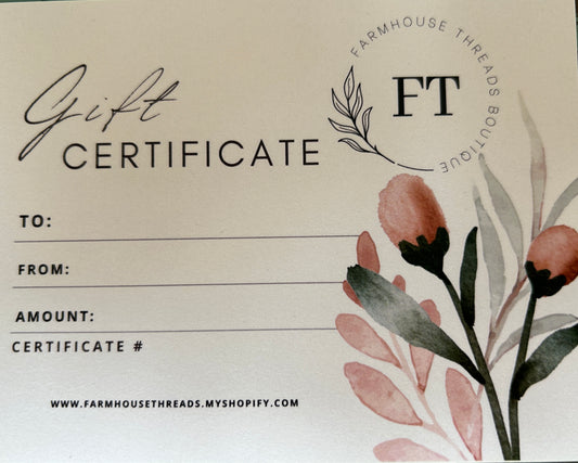 Farmhouse Threads Boutique Gift Card