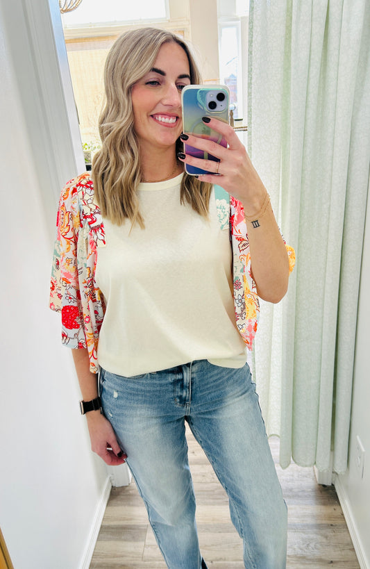 Floral Sleeve Top