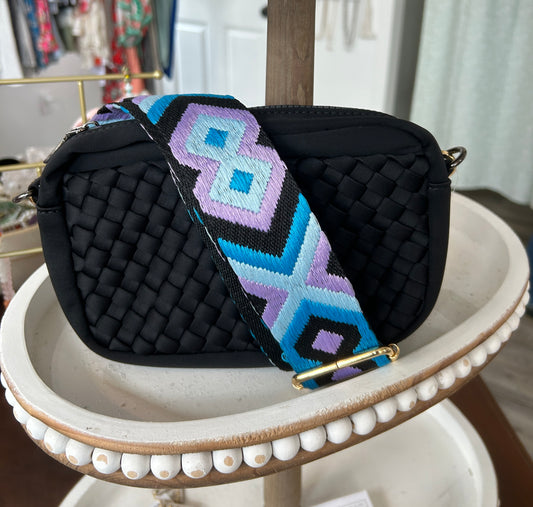 Black Woven Crossbody Bag