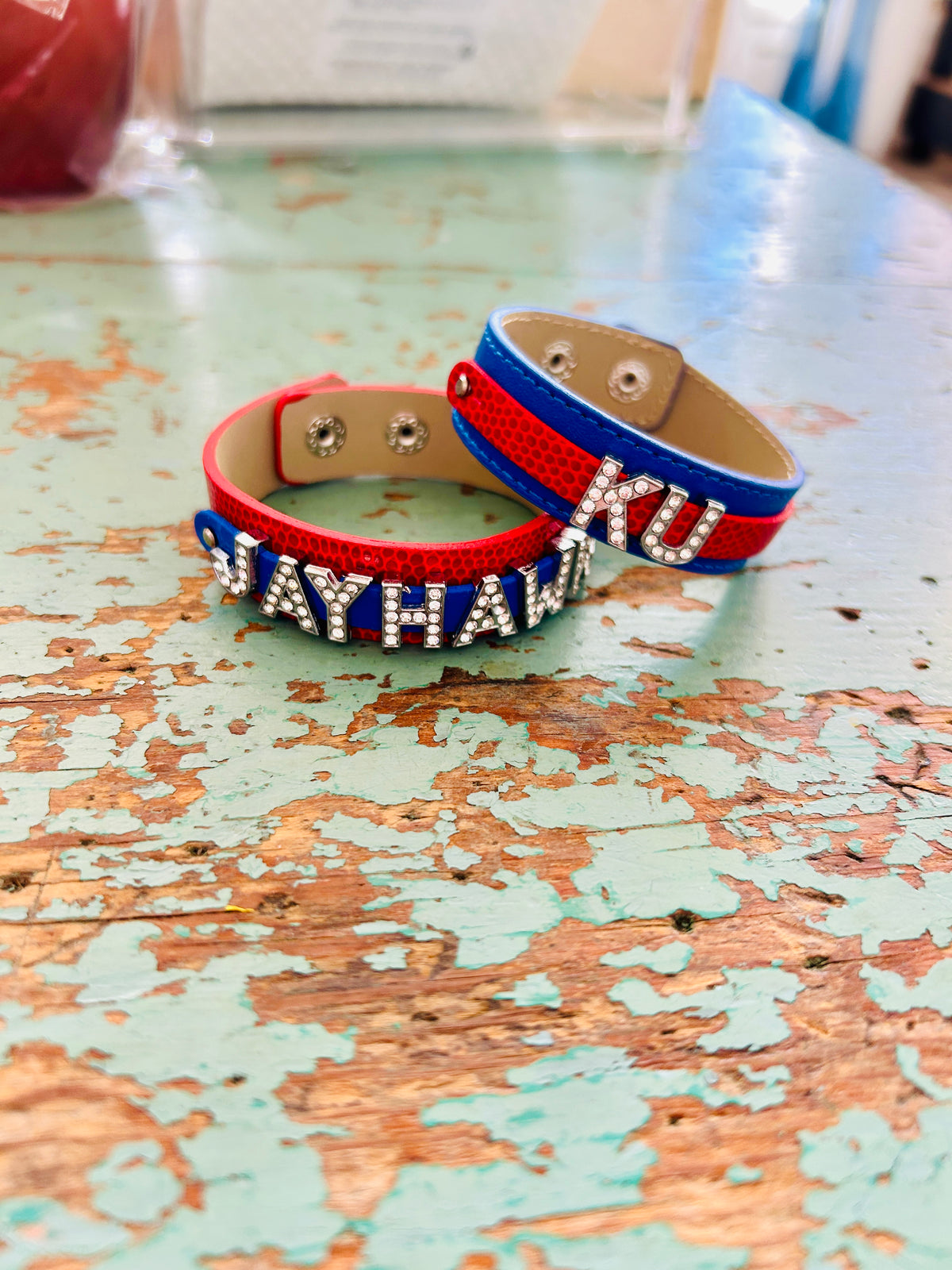 Kansas Rhinestone Letter Bracelet