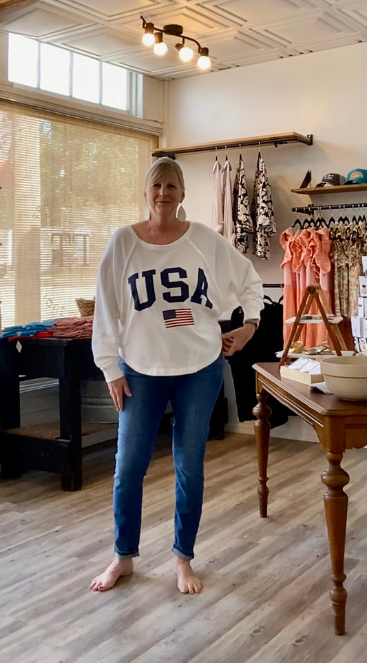 USA Cropped Sweatshirt