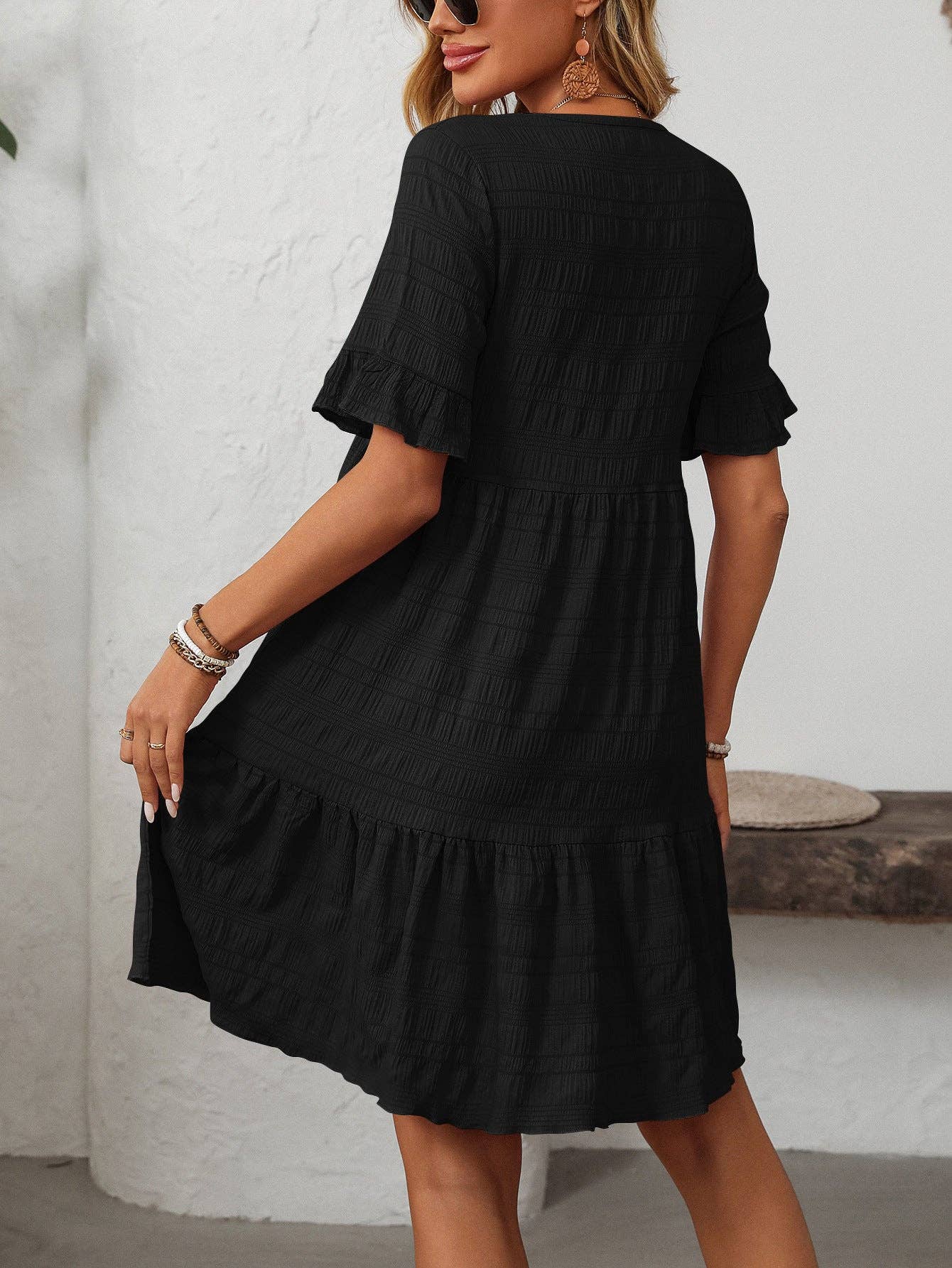 Ruffle Sleeve Dress