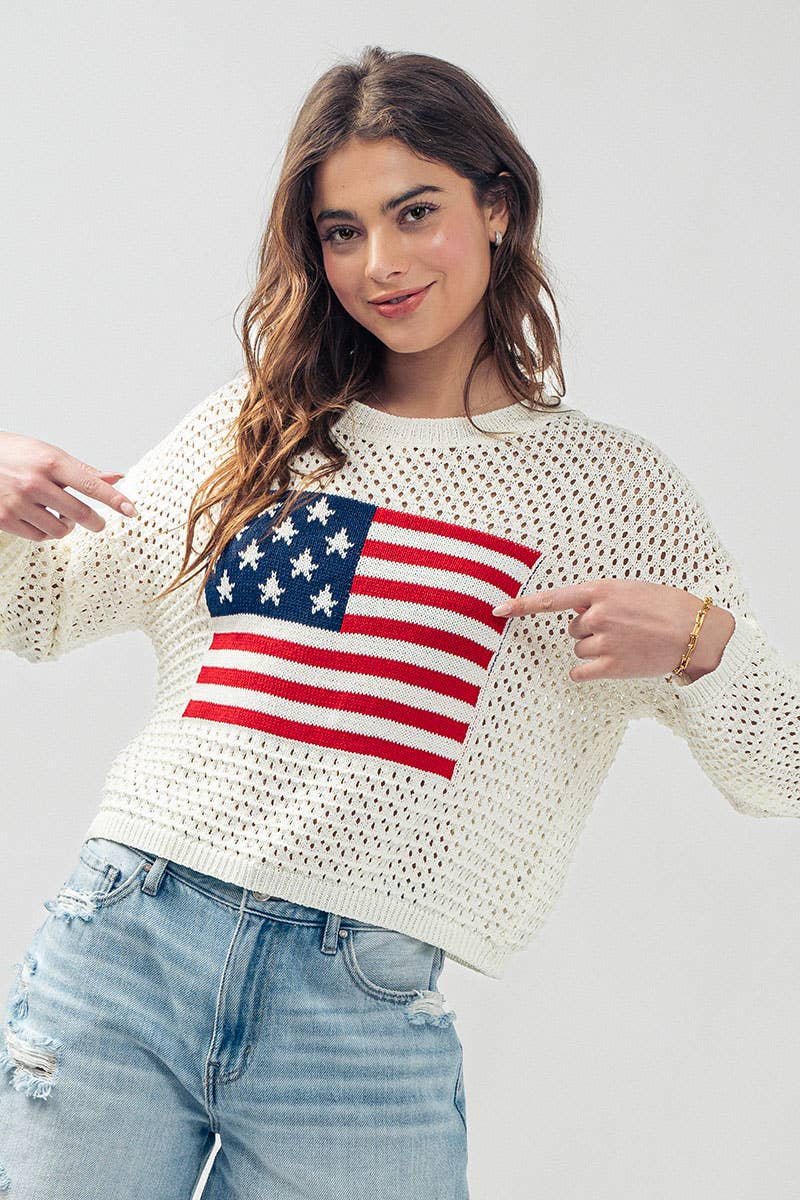 Flag Crochet Sweater