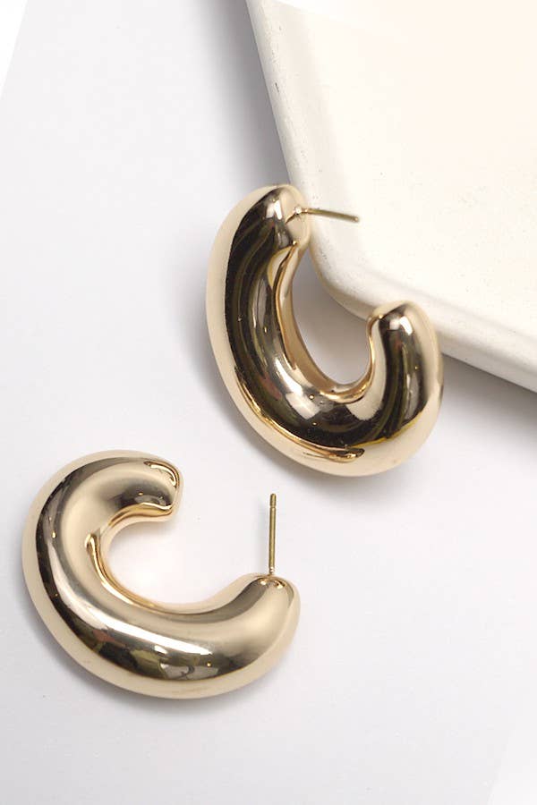 PUFFY HOOP EARRINGS