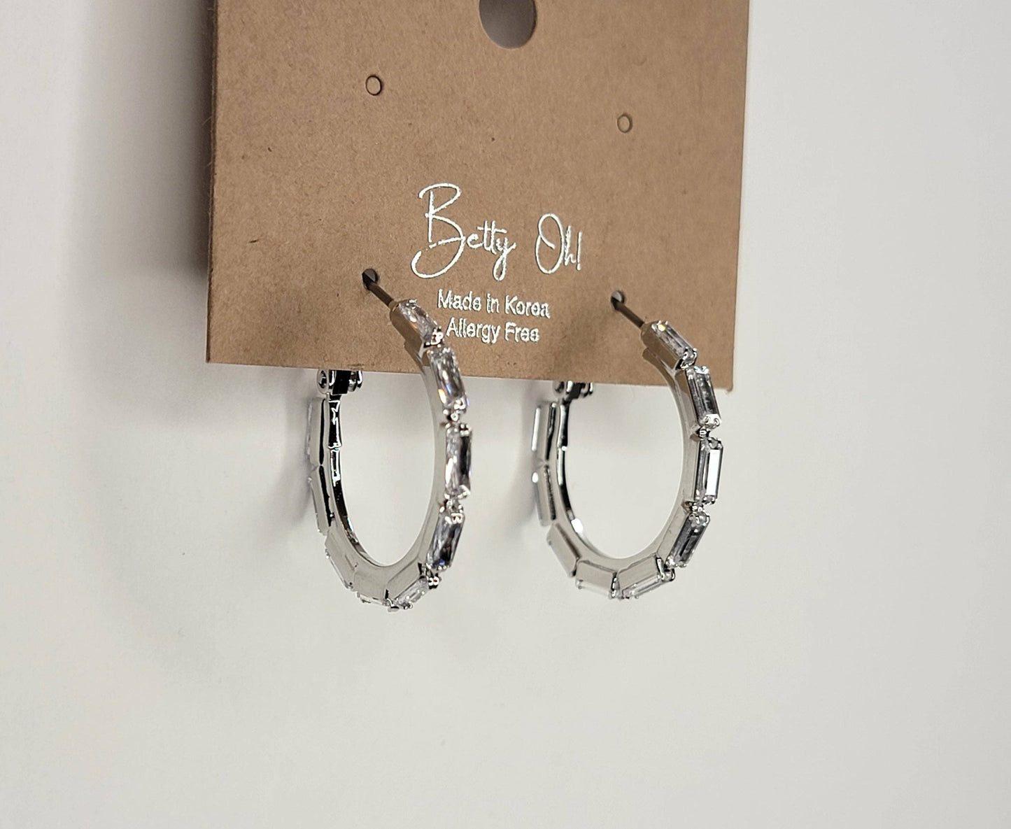 Rectangle Silver Hoop