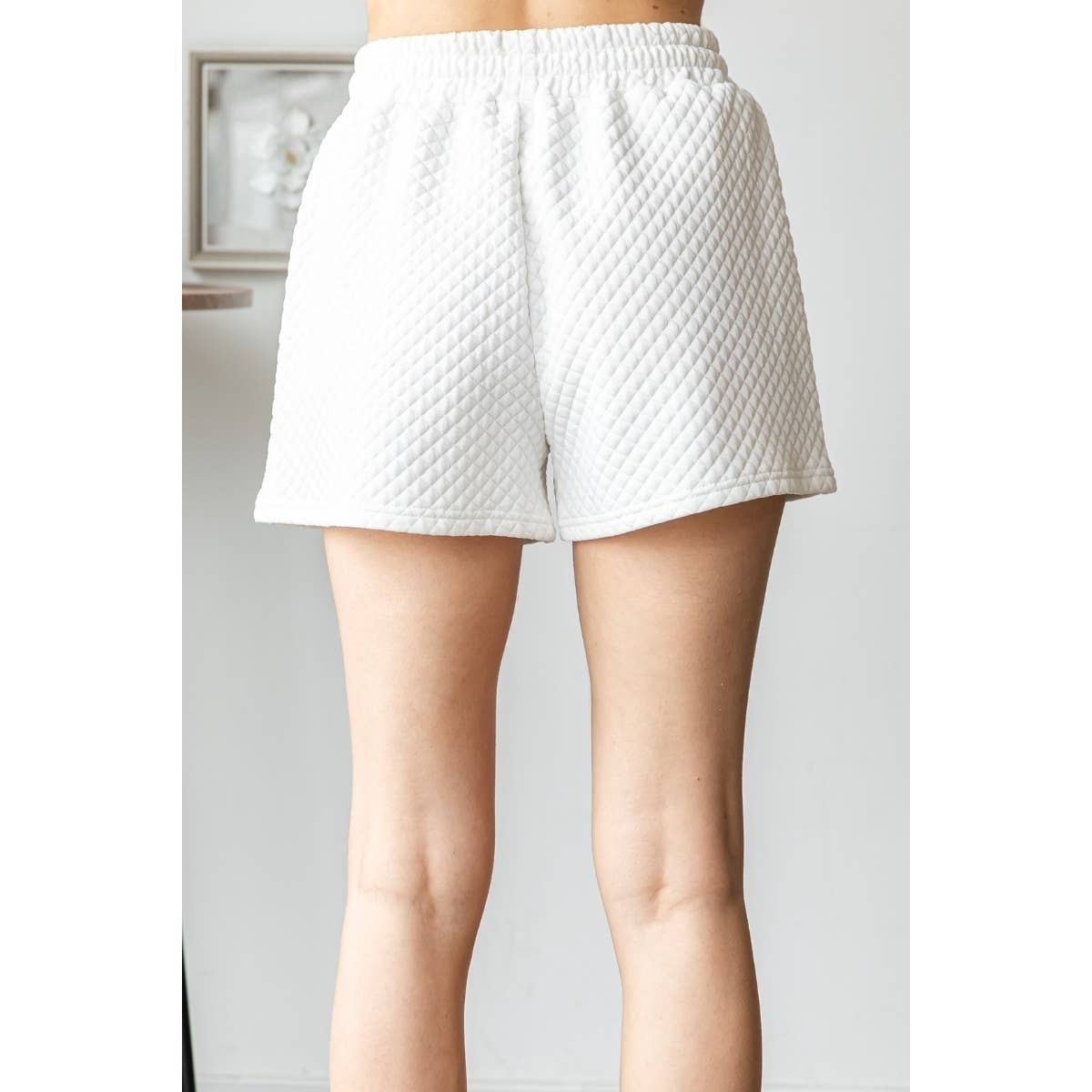 White Quilted Shorts