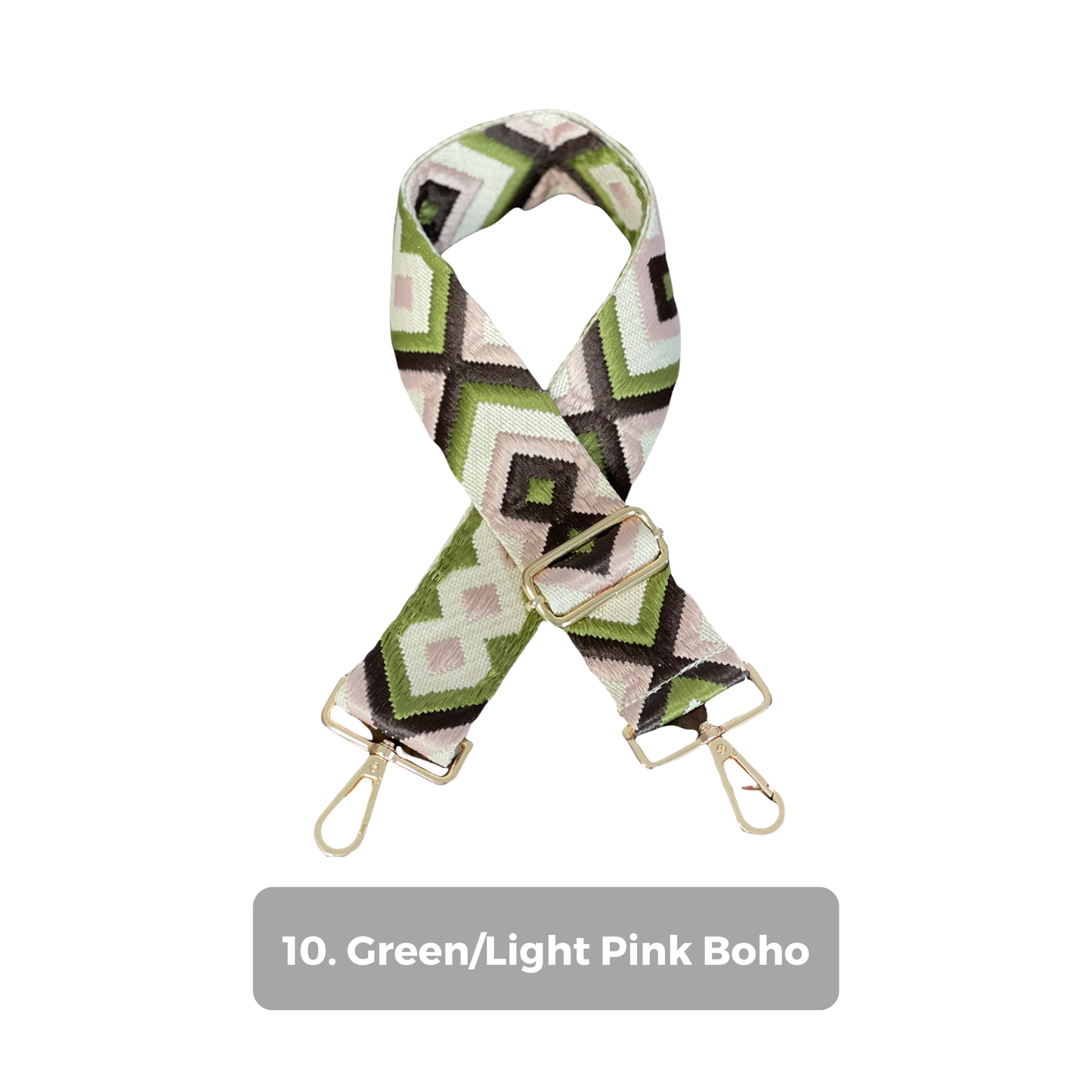 Crossbody Strap - Green Boho