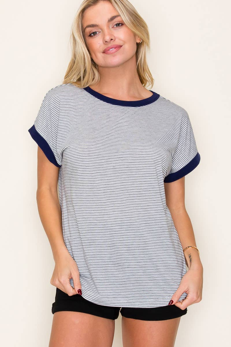 Dark Pinstripe Top
