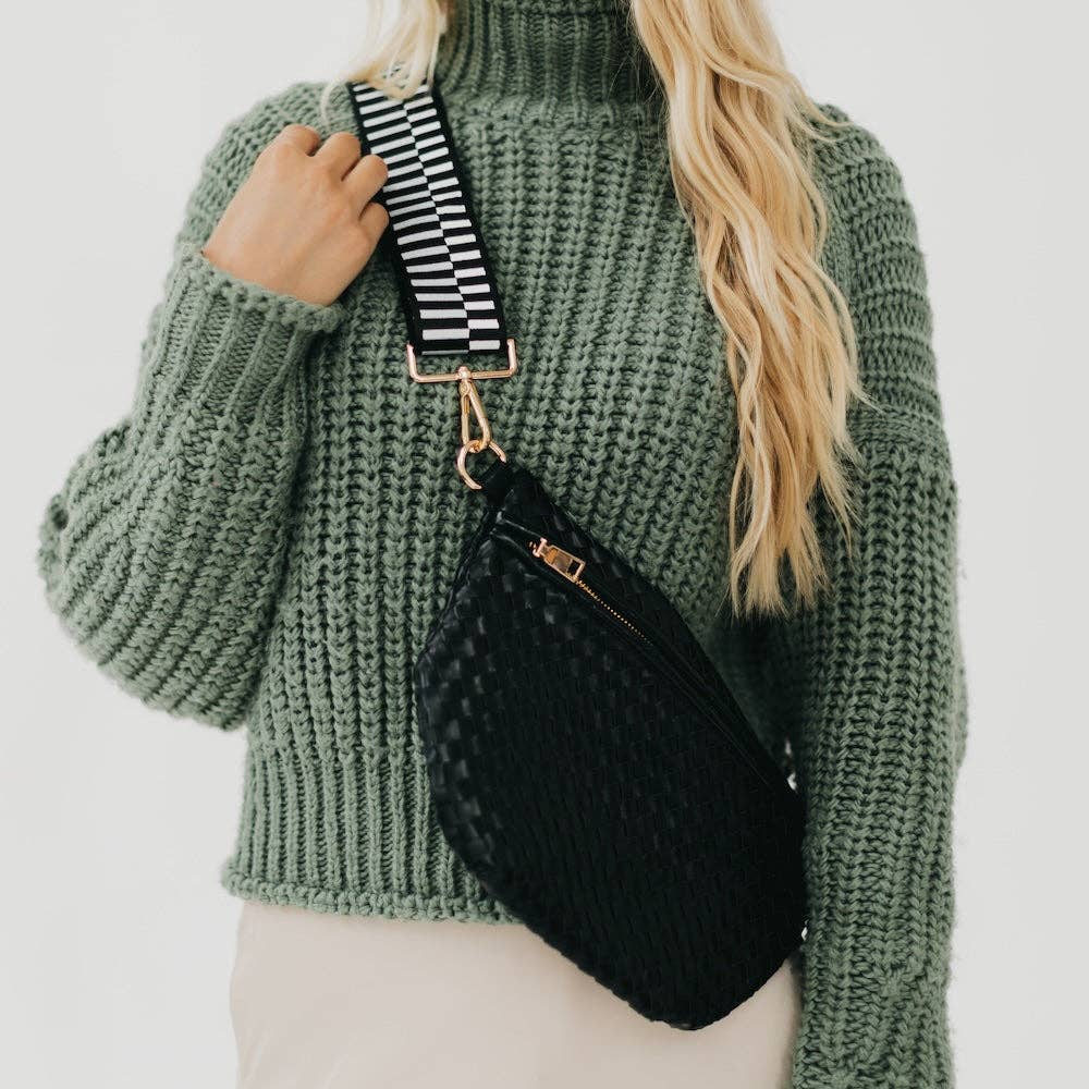 Black Woven Bum Bag