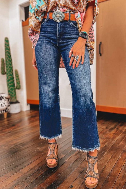 Mineral Wash Cropped Denim