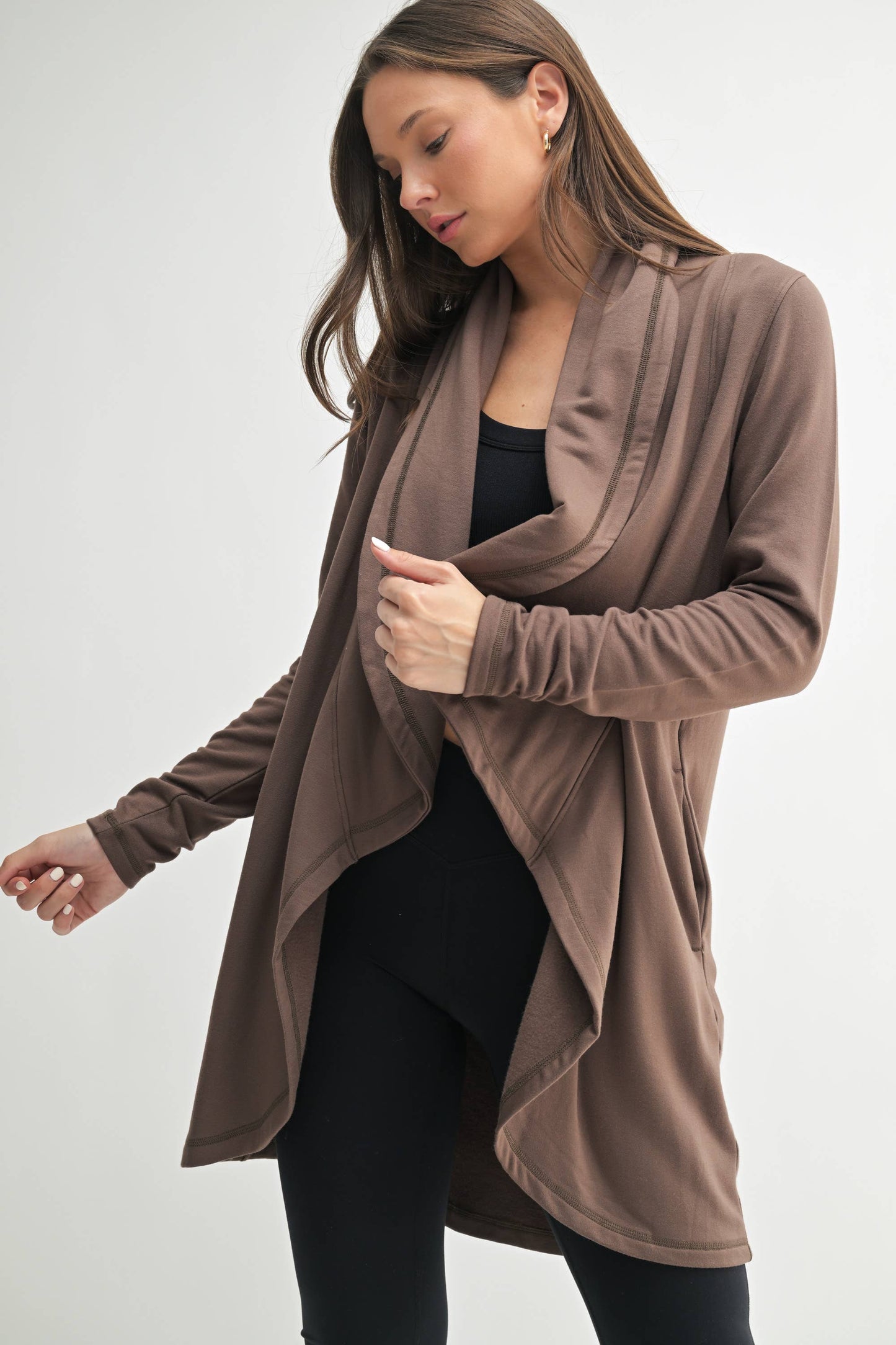 Fleece Lined Open Cardigan