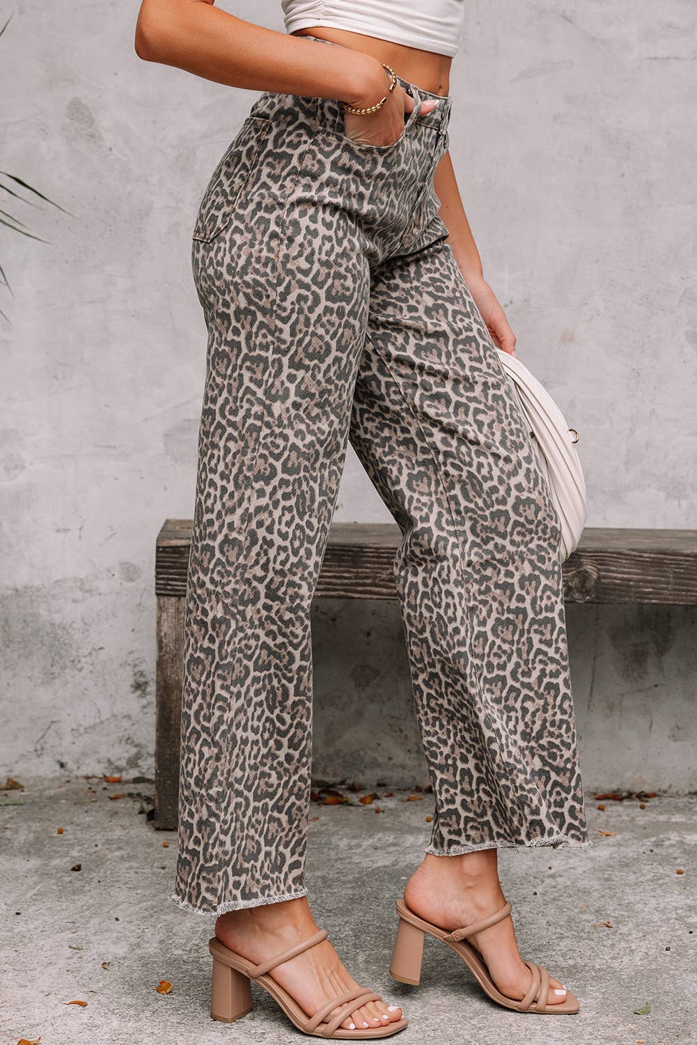 Leopard  Wide Leg Jeans