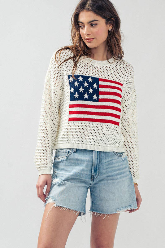 Flag Crochet Sweater
