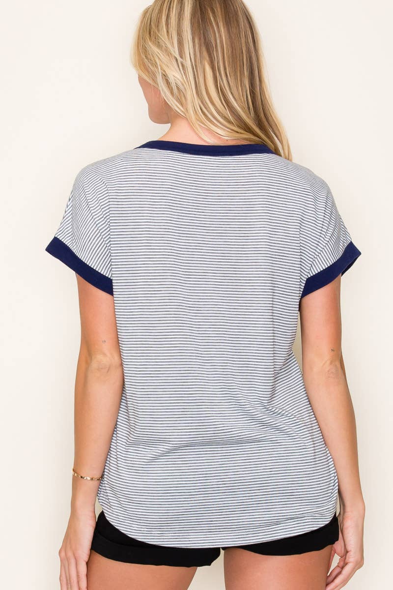 Dark Pinstripe Top