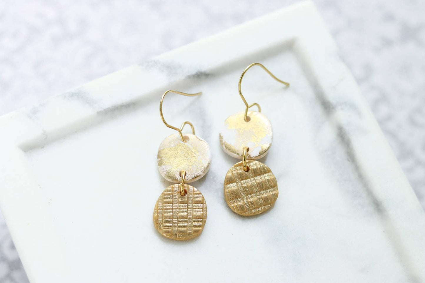 Gold Mix Clay Earrings