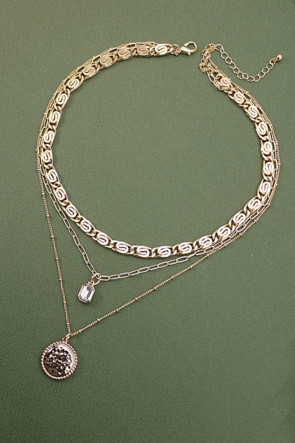 RHINESTONE & CHARM LAYER NECKLACE
