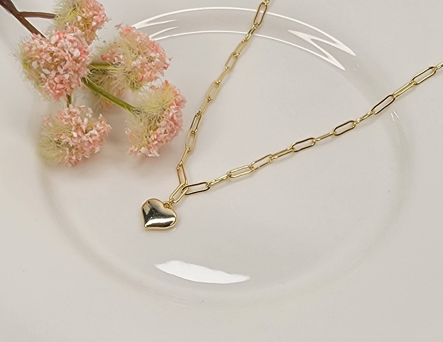 Paper Clip Heart Necklace