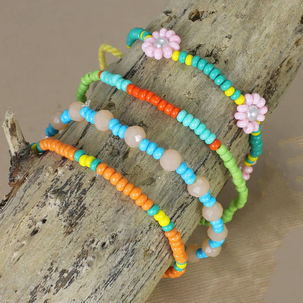 Spring Softness Beaded Bracelet Set