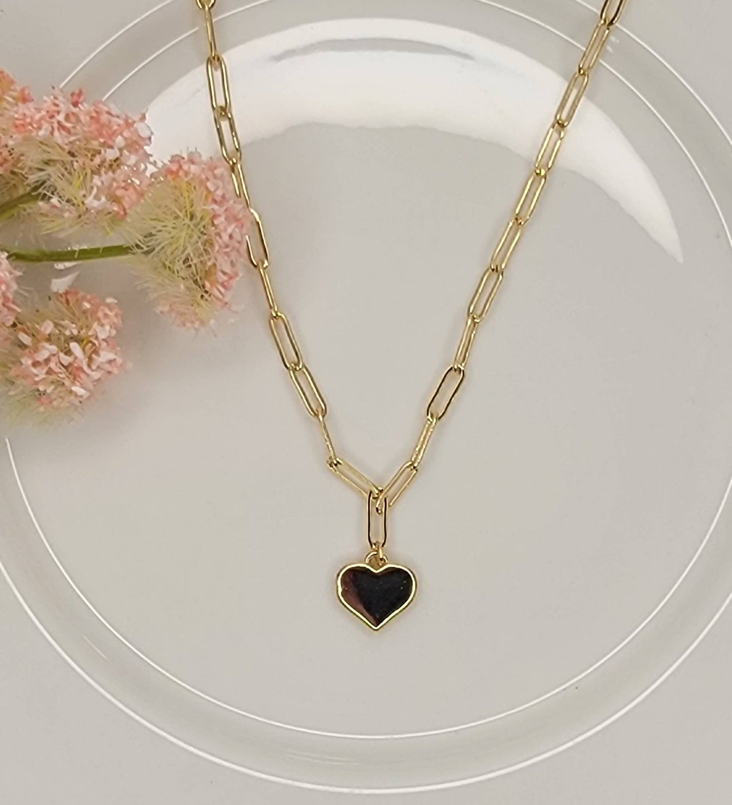 Paper Clip Heart Necklace