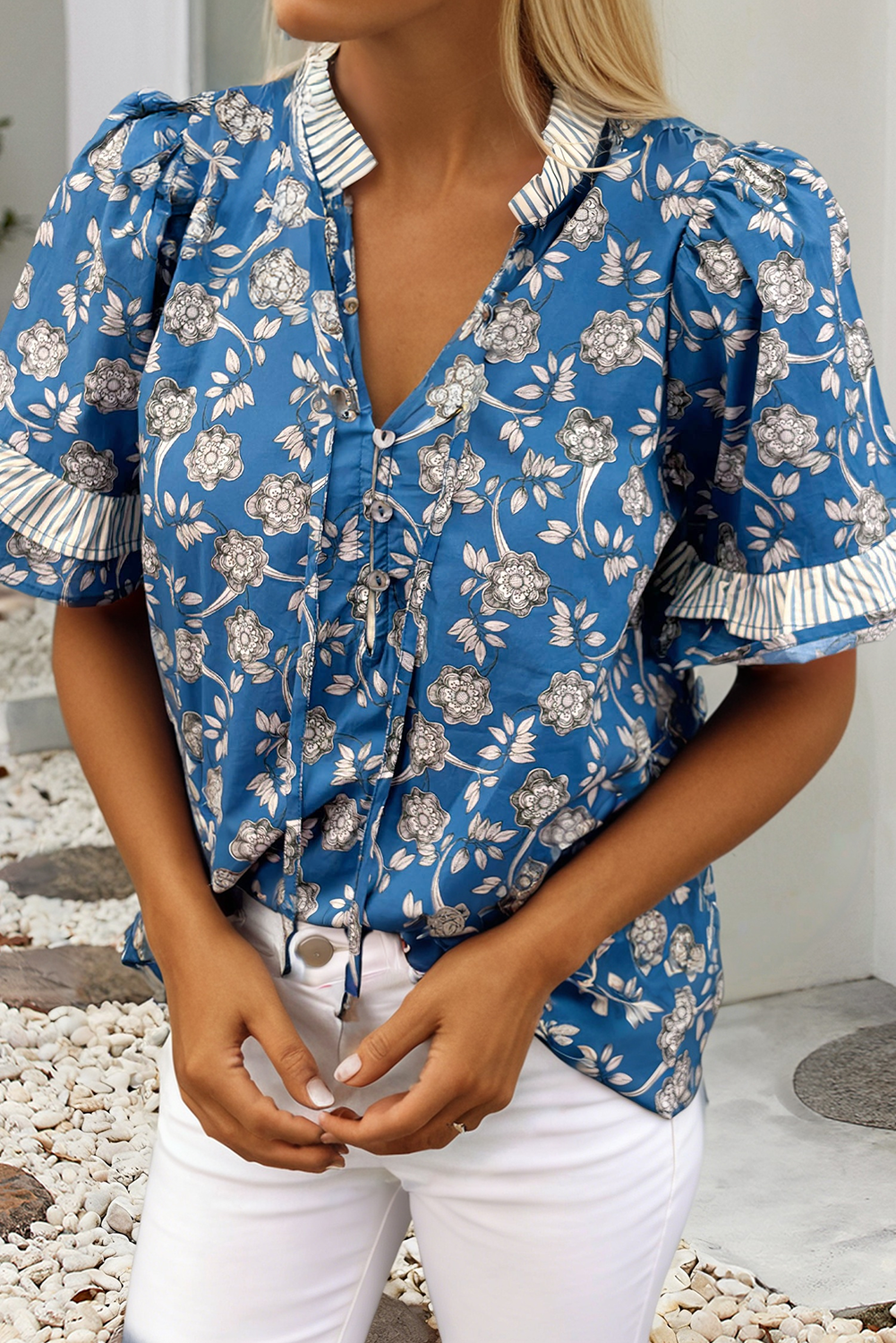 Floral & Stripe Blouse