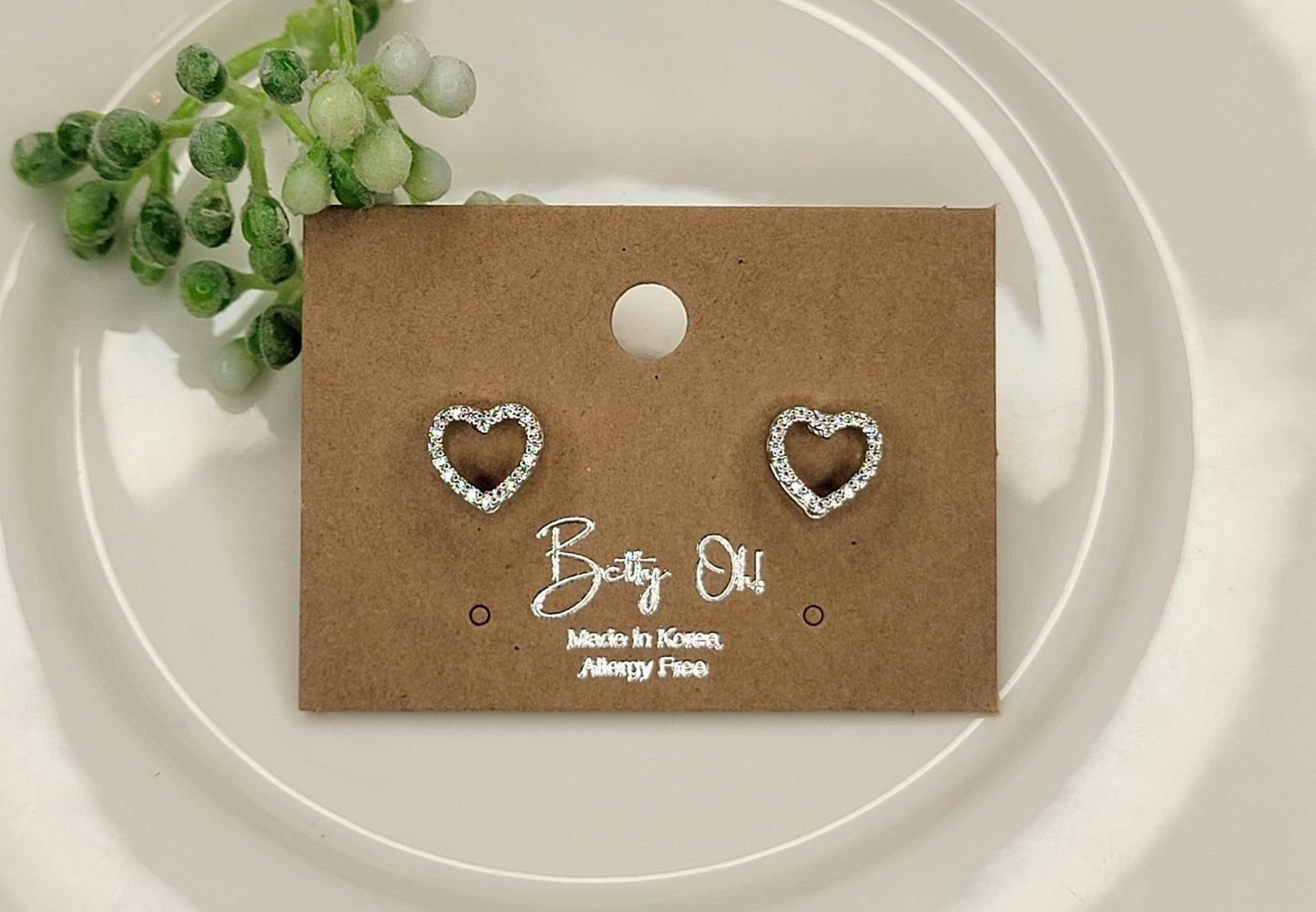 Skeleton Heart Style Post Earrings